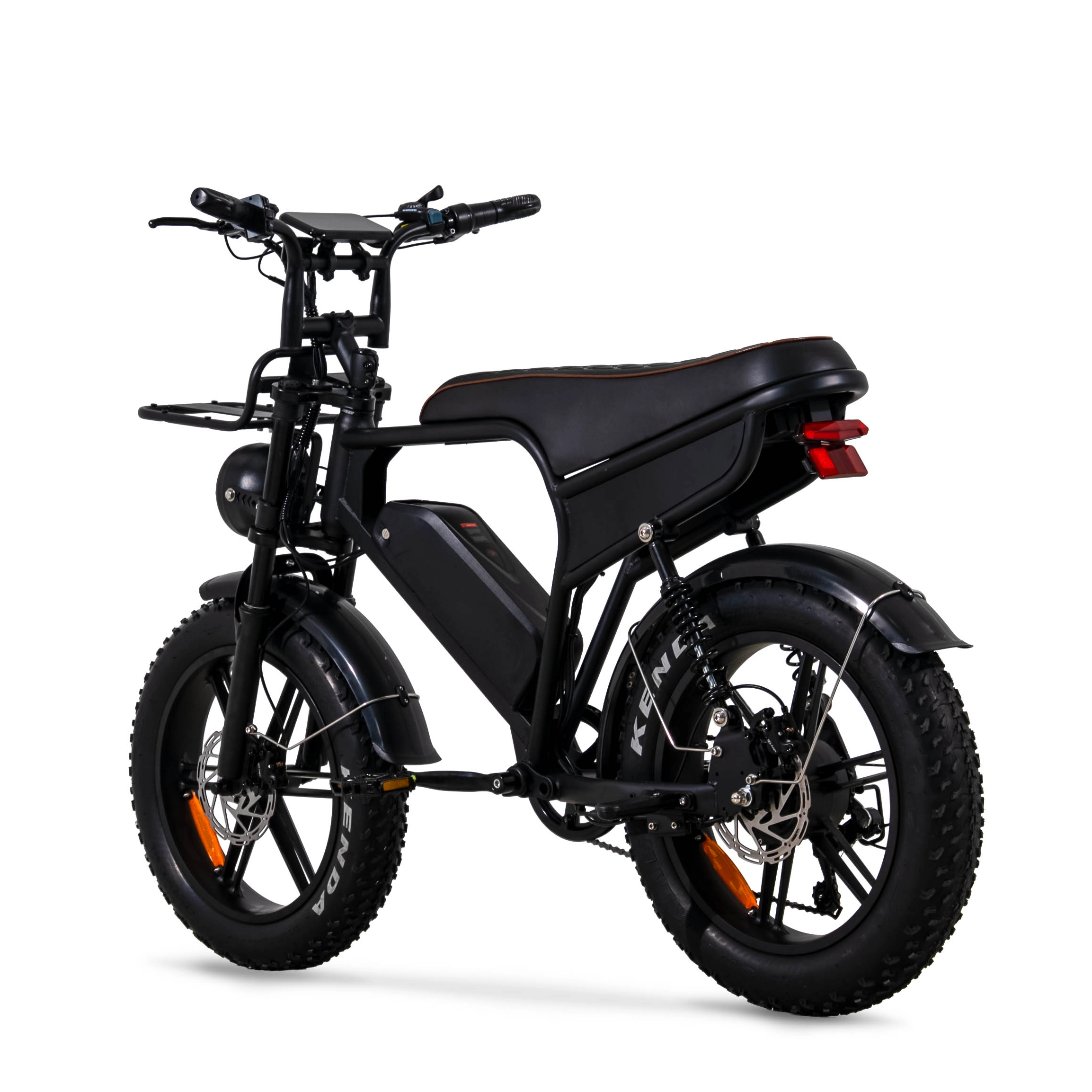 Retro Super73 Style Electric Bike 20" Fat Tire 500W Hub Motor Off-Road E-Bike with LED Headlight